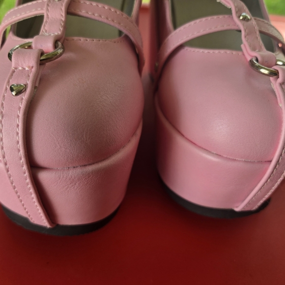 Demonia Pink Poison lock heart Platform Shoes Goth Alt Kawaii Retro Spooky - Picture 16 of 16